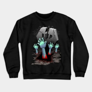 Zombie Hands on Cemetery Crewneck Sweatshirt